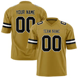 Custom Old Gold Black Solid Colour Football Jersey