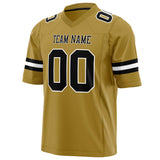 Custom Old Gold Black Solid Colour Football Jersey