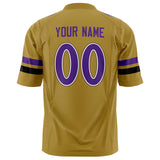 Custom Old Gold Purple Solid Colour Football Jersey