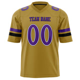 Custom Old Gold Purple Solid Colour Football Jersey