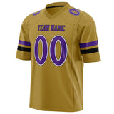 Custom Old Gold Purple Solid Colour Football Jersey