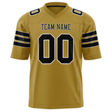 Custom Old Gold Black Solid Colour Football Jersey