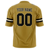 Custom Old Gold Black Solid Colour Football Jersey