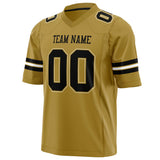 Custom Old Gold Black Solid Colour Football Jersey