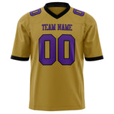 Custom Old Gold Purple Solid Colour Football Jersey