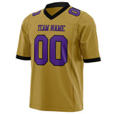 Custom Old Gold Purple Solid Colour Football Jersey