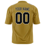 Custom Old Gold Black Solid Colour Football Jersey