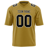 Custom Old Gold Black Solid Colour Football Jersey