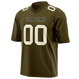 Custom Olive Cream Solid Colour Football Jersey