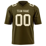 Custom Olive Cream Solid Colour Football Jersey