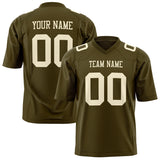 Custom Olive Cream Solid Colour Football Jersey