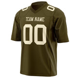 Custom Olive Cream Solid Colour Football Jersey