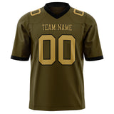 Custom Olive Old Gold Solid Colour Football Jersey