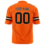 Custom Orange Black Solid Colour Football Jersey