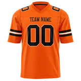 Custom Orange Black Solid Colour Football Jersey