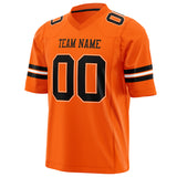 Custom Orange Black Solid Colour Football Jersey