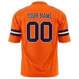 Custom Orange Navy Solid Colour Football Jersey