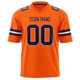 Custom Orange Navy Solid Colour Football Jersey