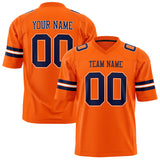 Custom Orange Navy Solid Colour Football Jersey