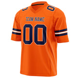 Custom Orange Navy Solid Colour Football Jersey