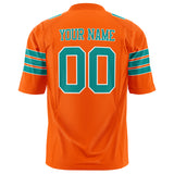 Custom Orange Teal Solid Colour Football Jersey