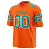 Custom Orange Teal Solid Colour Football Jersey