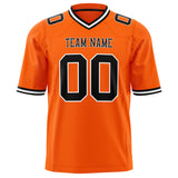 Custom Orange Black Solid Colour Football Jersey