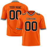 Custom Orange Black Solid Colour Football Jersey