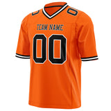 Custom Orange Black Solid Colour Football Jersey