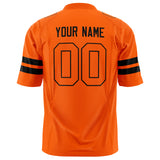 Custom Orange Black Solid Colour Football Jersey