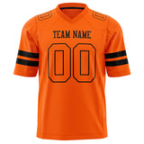 Custom Orange Black Solid Colour Football Jersey