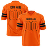 Custom Orange Black Solid Colour Football Jersey