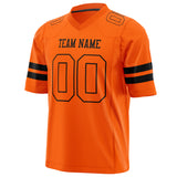 Custom Orange Black Solid Colour Football Jersey