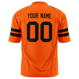 Custom Orange Black Solid Colour Football Jersey