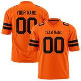 Custom Orange Black Solid Colour Football Jersey