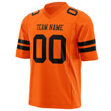 Custom Orange Black Solid Colour Football Jersey