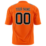 Custom Orange Black Solid Colour Football Jersey