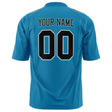 Custom Panther Blue Black Solid Colour Football Jersey