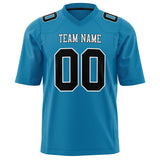 Custom Panther Blue Black Solid Colour Football Jersey