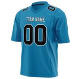 Custom Panther Blue Black Solid Colour Football Jersey