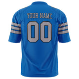 Custom Panther Blue Gray Solid Colour Football Jersey