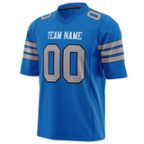 Custom Panther Blue Gray Solid Colour Football Jersey