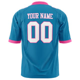 Custom Panther Blue White Solid Colour Football Jersey