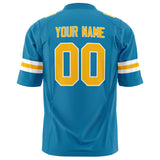 Custom Panther Blue Gold Solid Colour Football Jersey