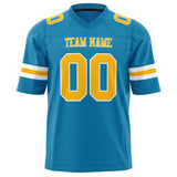 Custom Panther Blue Gold Solid Colour Football Jersey