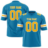 Custom Panther Blue Gold Solid Colour Football Jersey