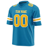 Custom Panther Blue Gold Solid Colour Football Jersey