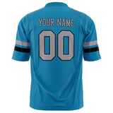 Custom Panther Blue Gray Solid Colour Football Jersey