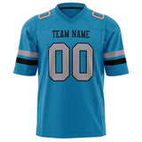 Custom Panther Blue Gray Solid Colour Football Jersey