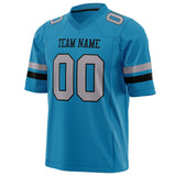 Custom Panther Blue Gray Solid Colour Football Jersey